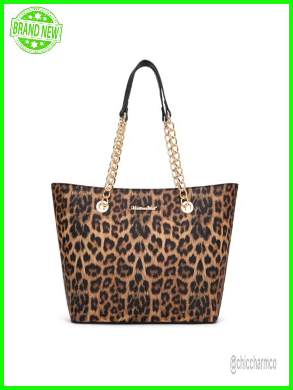Montana West Vegan Leather Chain Top-Handle Tote Satchel
